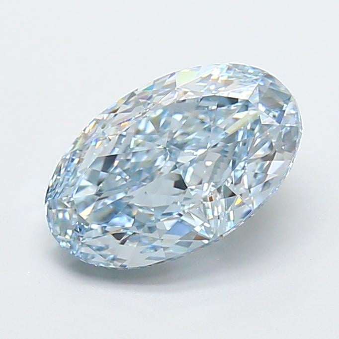 2.87 Ct. Fancy Intense  Blue Oval Lab Grown Diamond