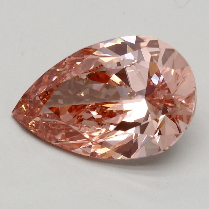 3.21 Ct. Fancy Intense Pink Pear Lab Grown Diamond
