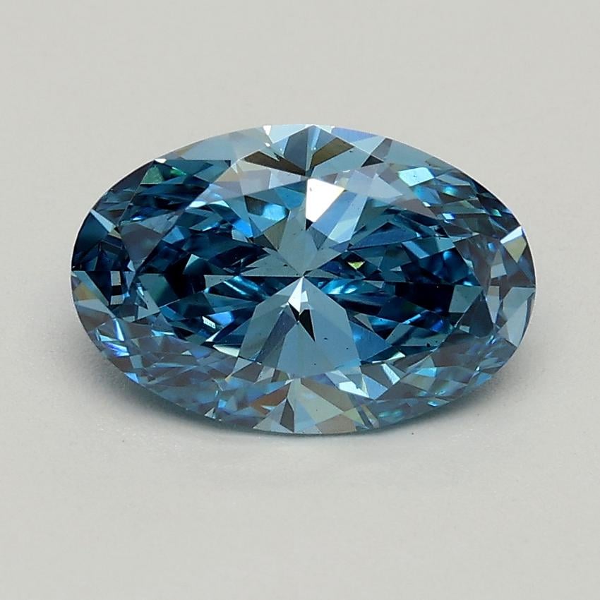 1.07 Ct. Fancy Vivid Blue Oval Lab Grown Diamond