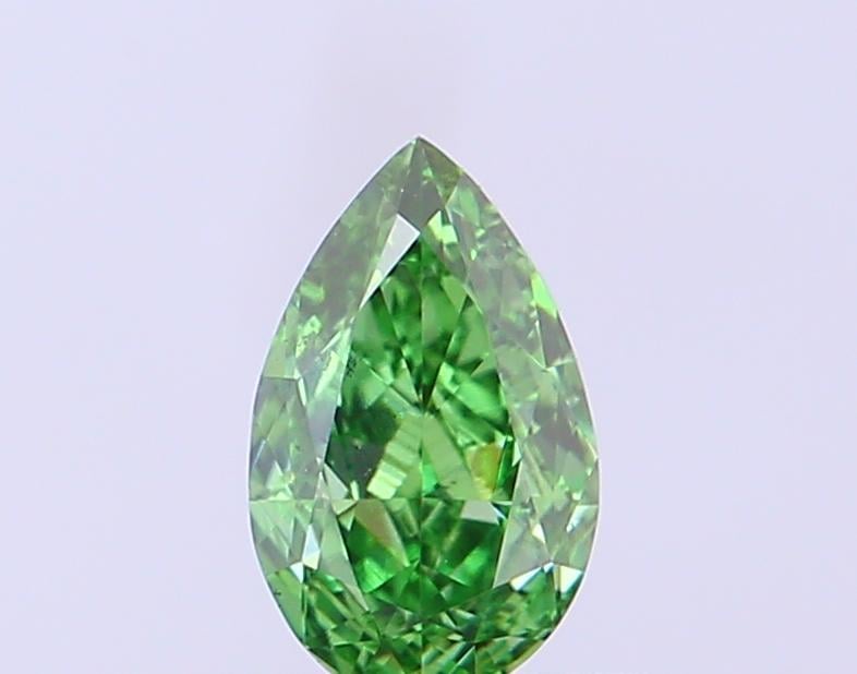 0.42 Ct. Fancy Vivid  Green Pear Lab Grown Diamond
