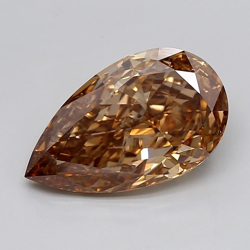 4.31 Ct. Light  Brown Pear Lab Grown Diamond