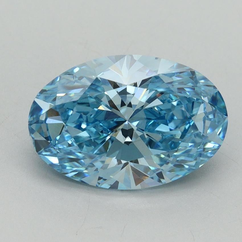 3.07 Ct. Fancy Vivid Blue Oval Lab Grown Diamond