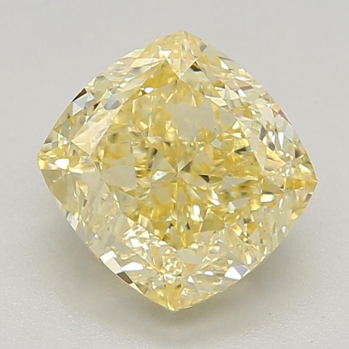 2.38 Ct. Fancy Intense Yellow Cushion Lab Grown Diamond