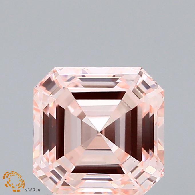2.01 Ct. Fancy Intense Pink Asscher Lab Grown Diamond