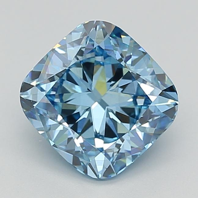 2.73 Ct. Fancy Vivid  Blue Cushion Lab Grown Diamond