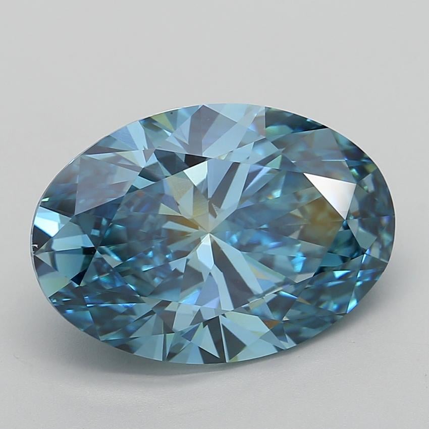 12.33 Ct. Fancy Vivid  Blue Oval Lab Grown Diamond