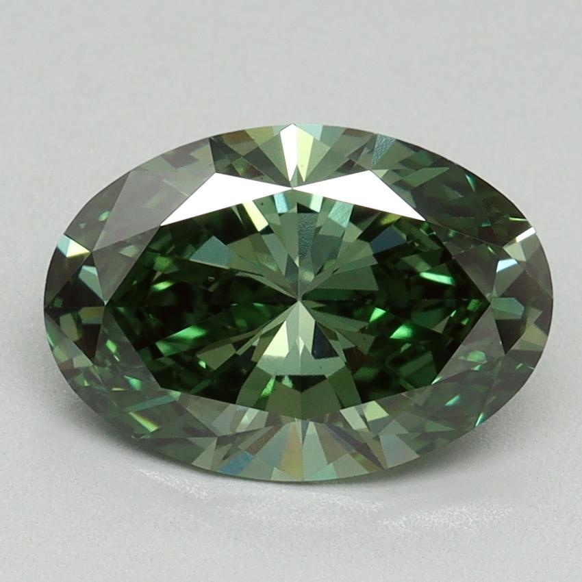 2.09 Ct. Fancy Vivid Green Oval Lab Grown Diamond
