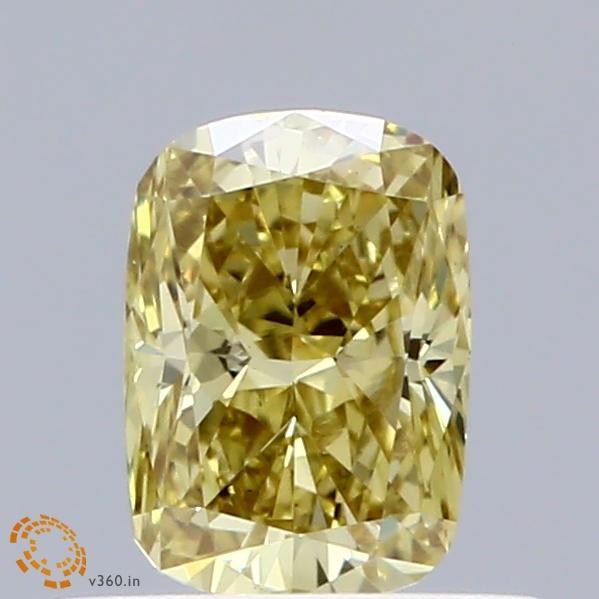 0.53 Ct. Fancy Vivid  Yellow Cushion Lab Grown Diamond