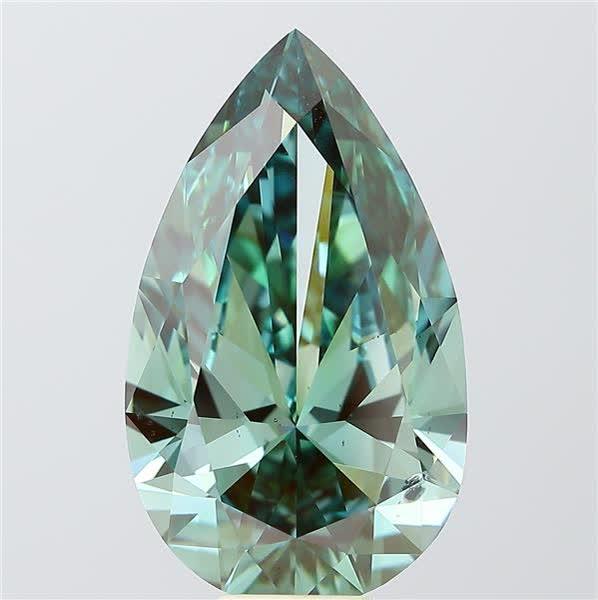 10.07 Ct. Fancy Vivid  Green Pear Lab Grown Diamond