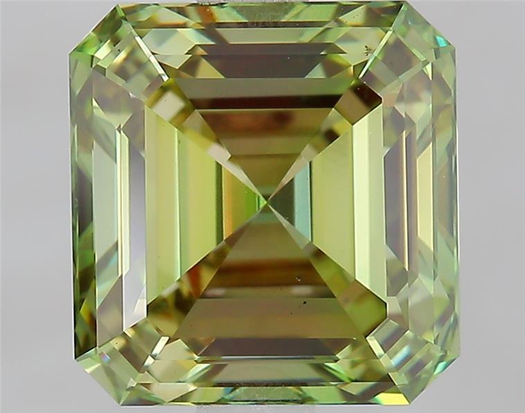2.41 Ct. Fancy Vivid  Green Asscher Lab Grown Diamond