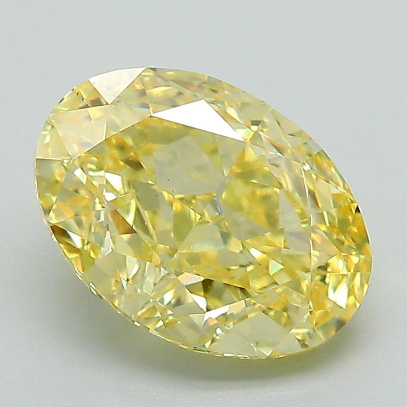 2.69 Ct. Fancy Vivid Yellow Oval Lab Grown Diamond
