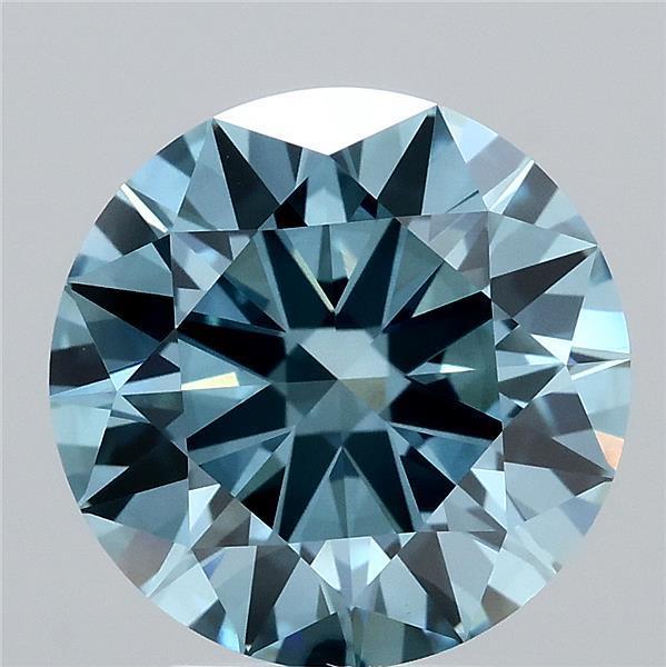 4.06 Ct. Fancy Vivid Blue Round Lab Grown Diamond
