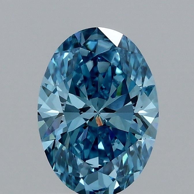 1.07 Ct. Fancy Vivid Blue Oval Lab Grown Diamond
