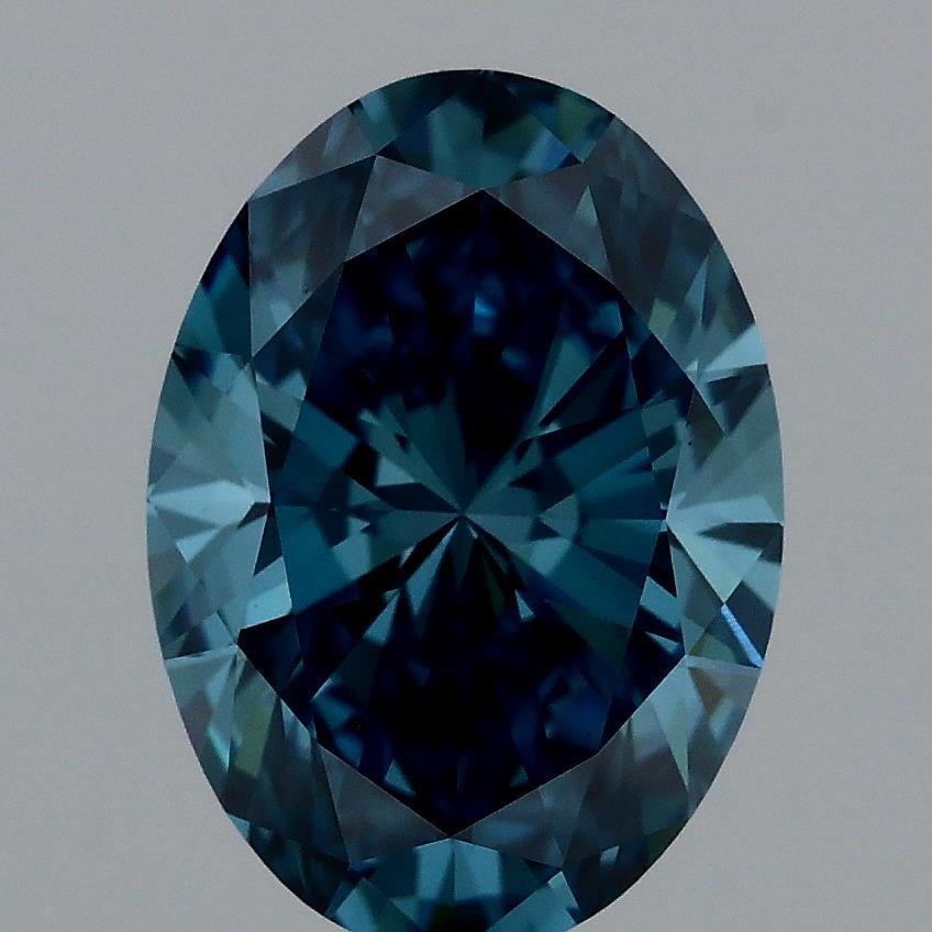 1.78 Ct. Fancy Vivid Blue Oval Lab Grown Diamond