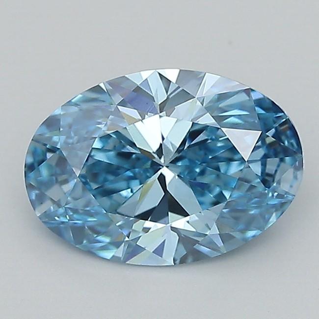 3.01 Ct. Fancy Vivid  Blue Oval Lab Grown Diamond