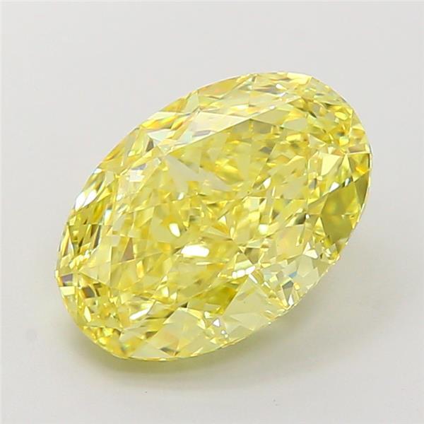 4.07 Ct. Fancy Intense Yellow Oval Lab Grown Diamond