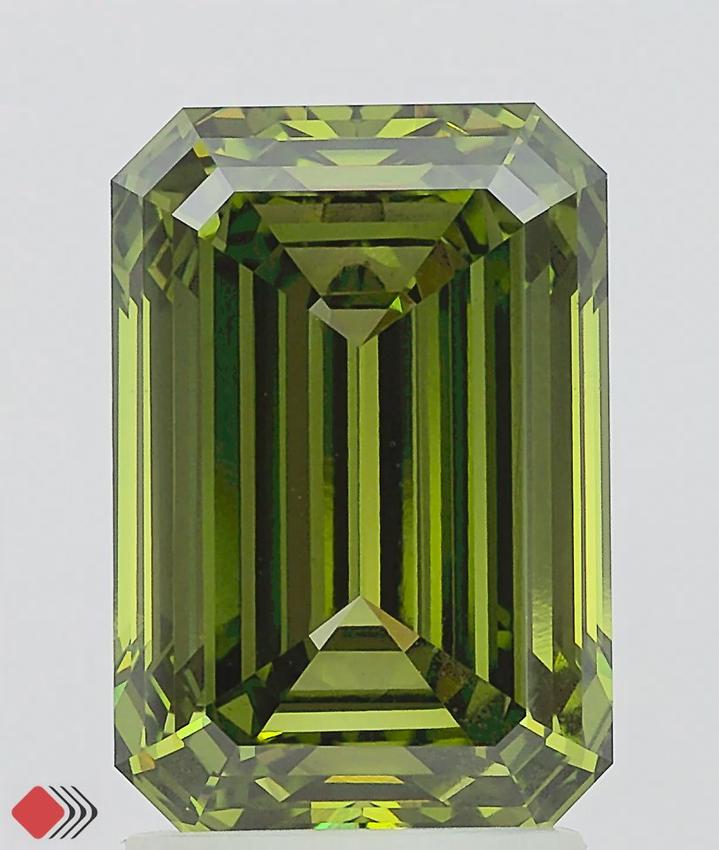 3.01 Ct. Fancy Vivid Green Emerald Lab Grown Diamond