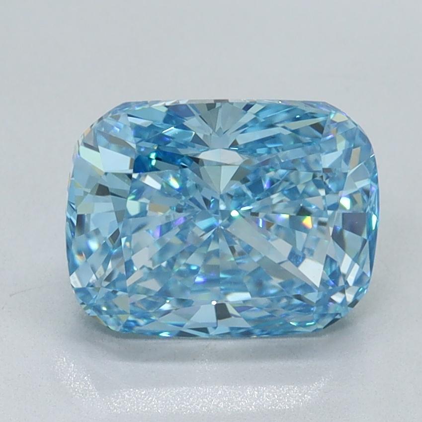 2.07 Ct. Fancy Vivid Blue Cushion Lab Grown Diamond