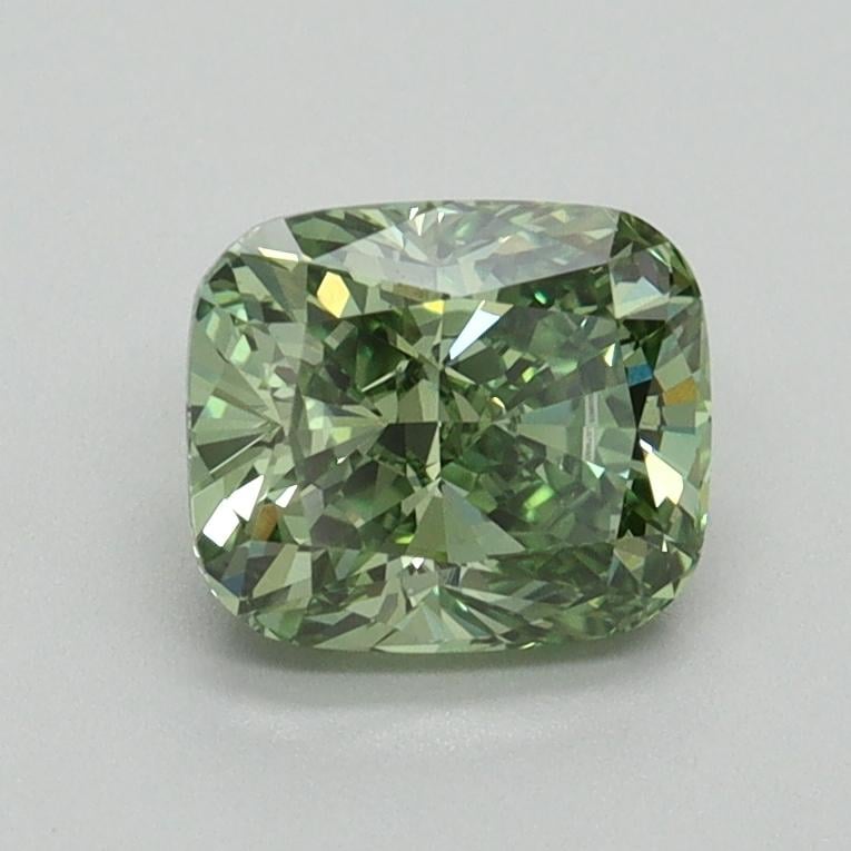 1.10 Ct. Fancy Vivid Pacific Green Cushion Lab Grown Diamond