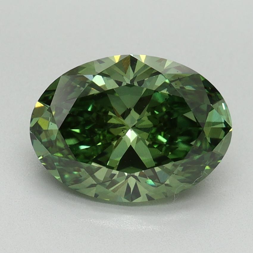 2.51 Ct. Fancy Vivid Pacific Green Oval Lab Grown Diamond