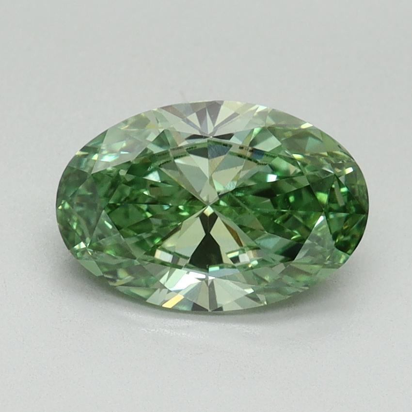 1.46 Ct. Fancy Vivid Green Oval Lab Grown Diamond