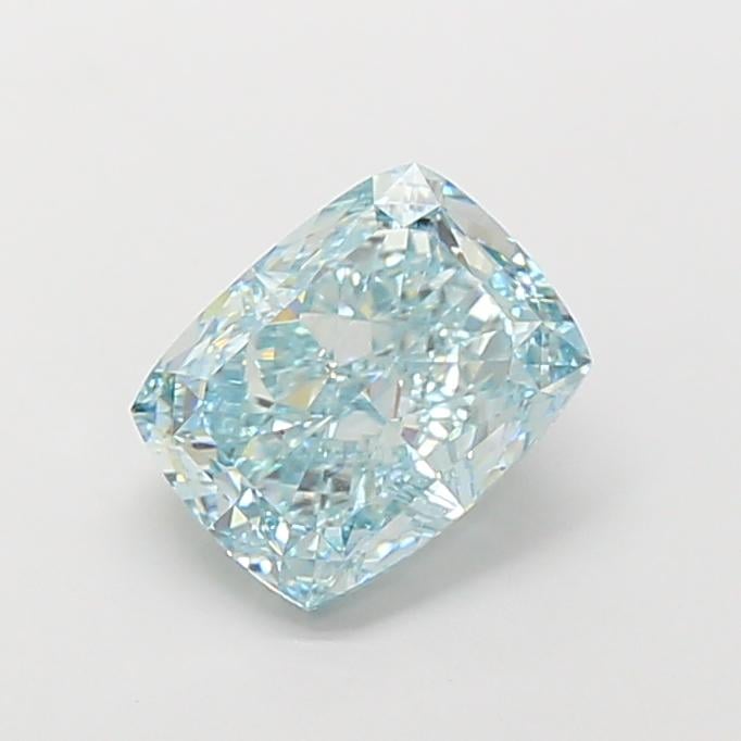 4.02 Ct. Fancy Intense Bluish Green Cushion Lab Grown Diamond