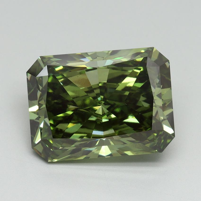 7.15 Ct. Fancy Vivid Green Radiant Lab Grown Diamond