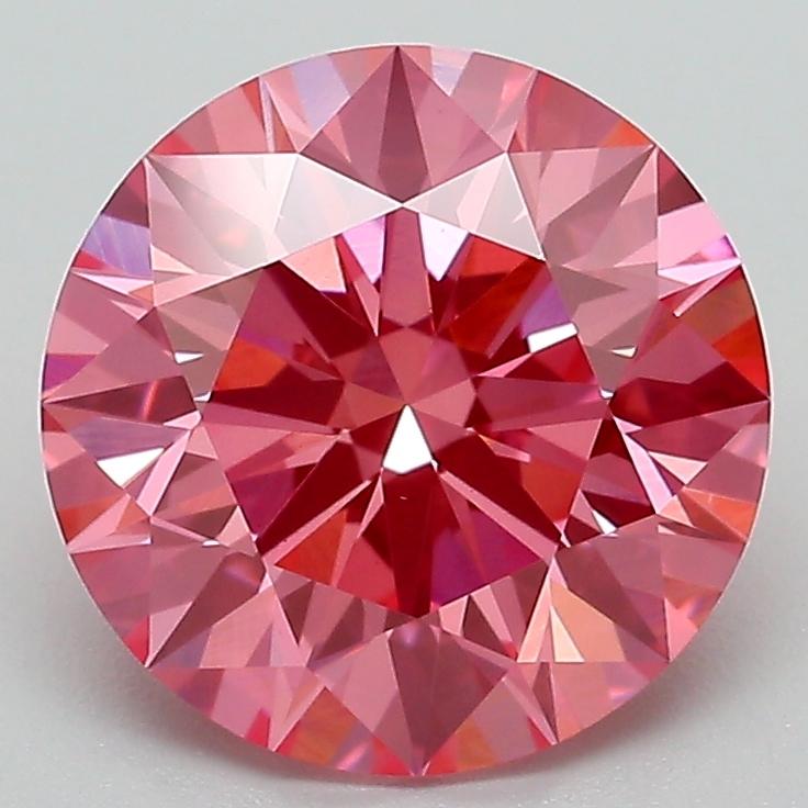 3.05 Ct. Fancy Vivid Pink Round Lab Grown Diamond