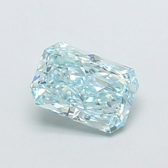 0.71 Ct. Fancy Intense Bluish Green Radiant Lab Grown Diamond