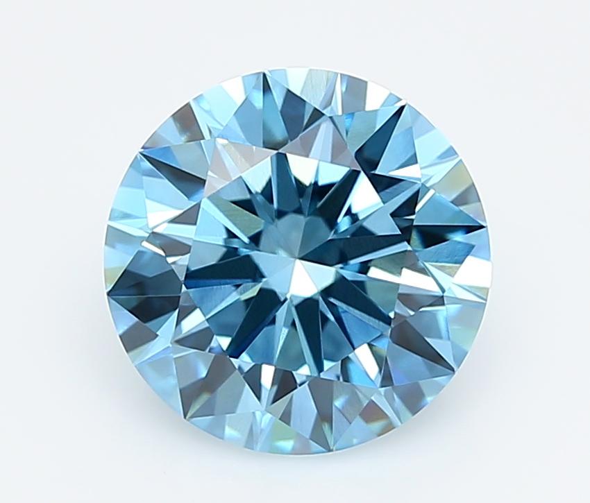 3.09 Ct. Fancy Vivid  Blue Round Lab Grown Diamond