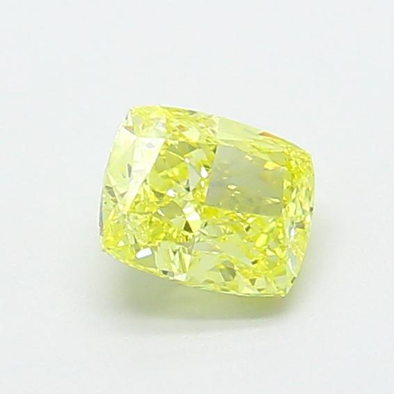 0.81 Ct. Fancy Intense  Yellow Cushion Lab Grown Diamond