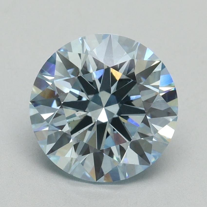 3.02 Ct. Fancy Intense Blue Round Lab Grown Diamond