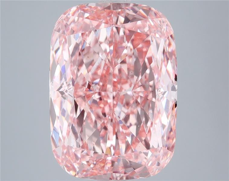 6.98 Ct. Fancy Vivid  Pink Cushion Lab Grown Diamond