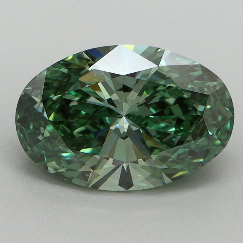 2.20 Ct. Fancy Vivid Pacific Green Oval Lab Grown Diamond