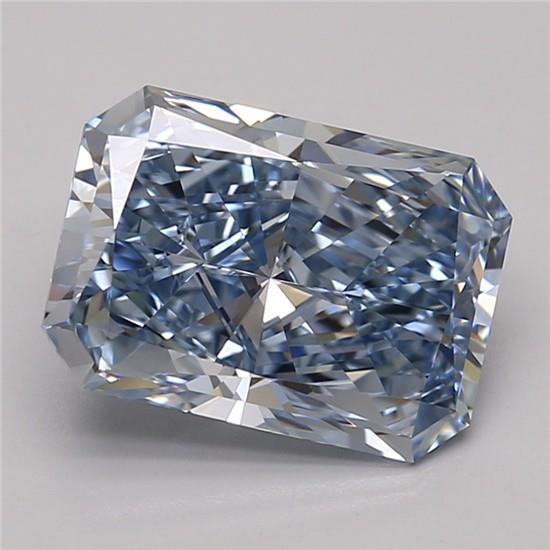 3.06 Ct. Fancy Vivid Blue Radiant Lab Grown Diamond