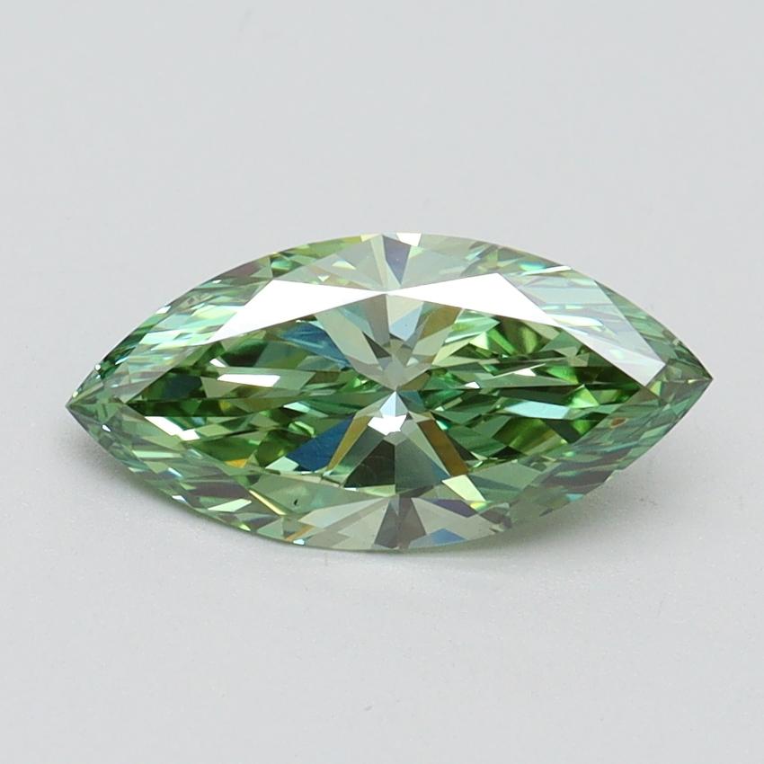 1.12 Ct. Fancy Vivid Green Marquise Lab Grown Diamond