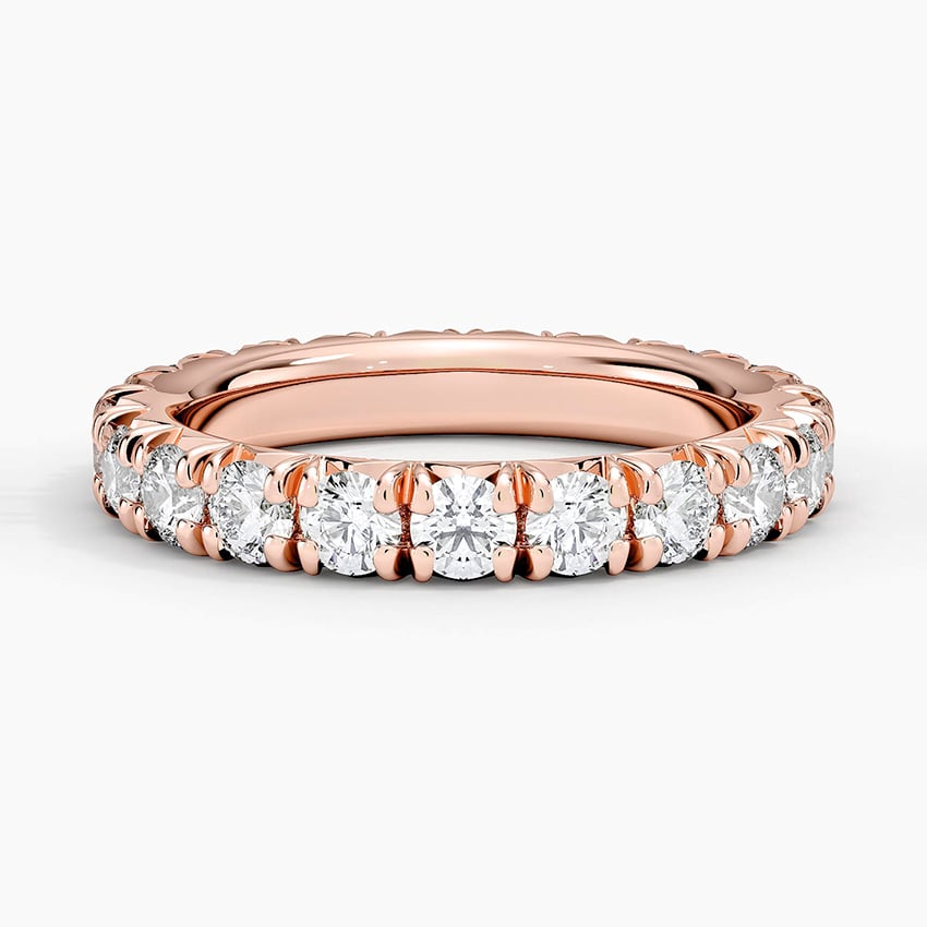Rose gold diamond engagement ring with surprise diamond details