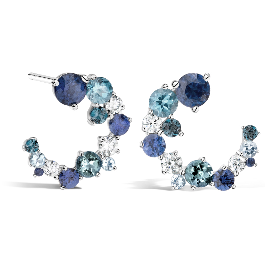 Blue Gemstone Hoop Earrings - Cerulean - Brilliant Earth