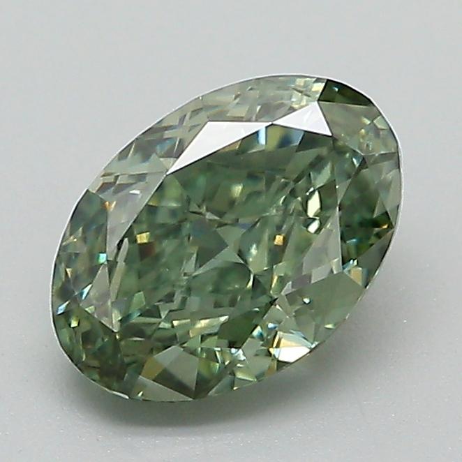 1.32 Ct. Fancy Vivid Green Oval Lab Grown Diamond