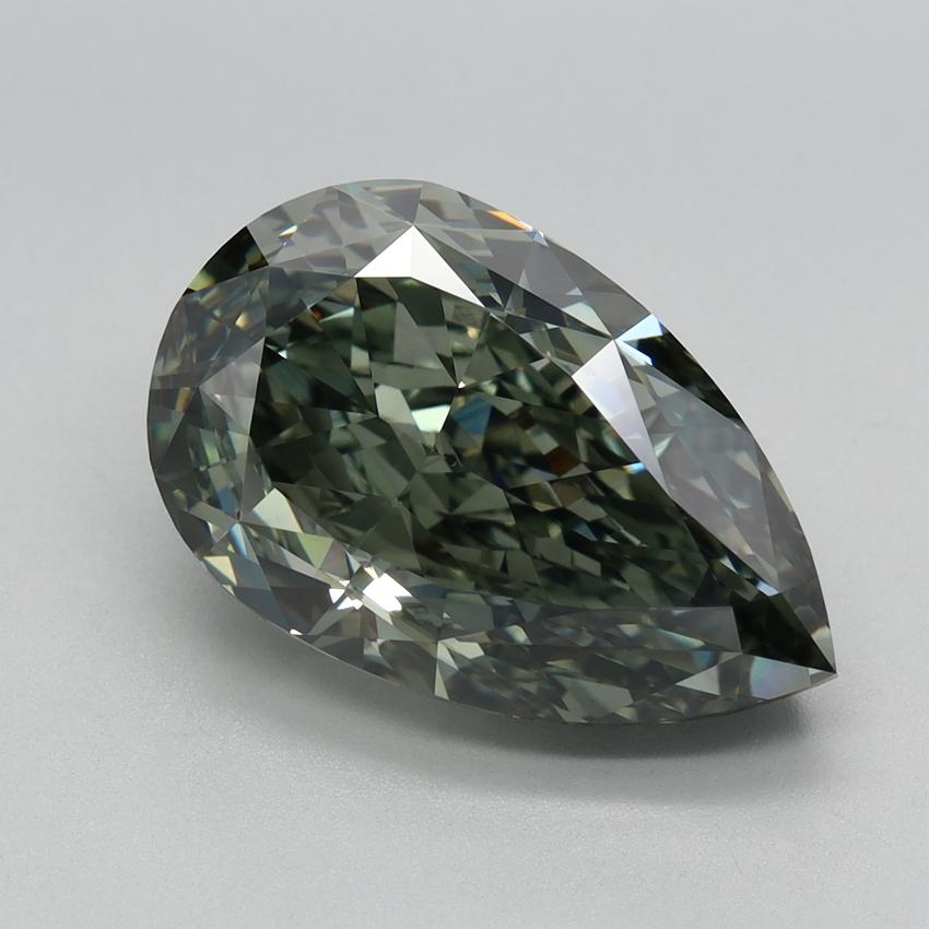 4.81 Ct. Fancy Intense Green Pear Lab Grown Diamond