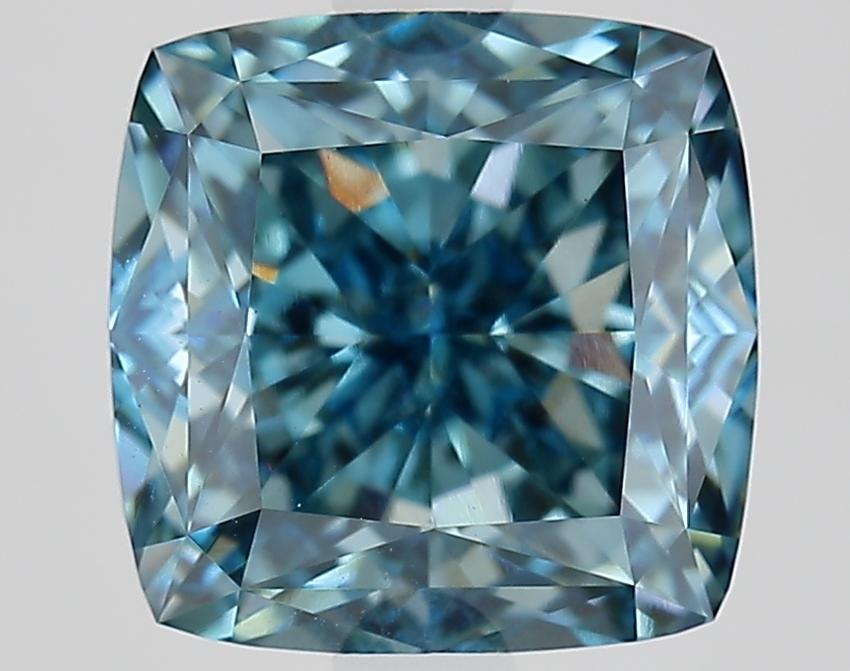 3.32 Ct. Fancy Vivid Blue Cushion Lab Grown Diamond