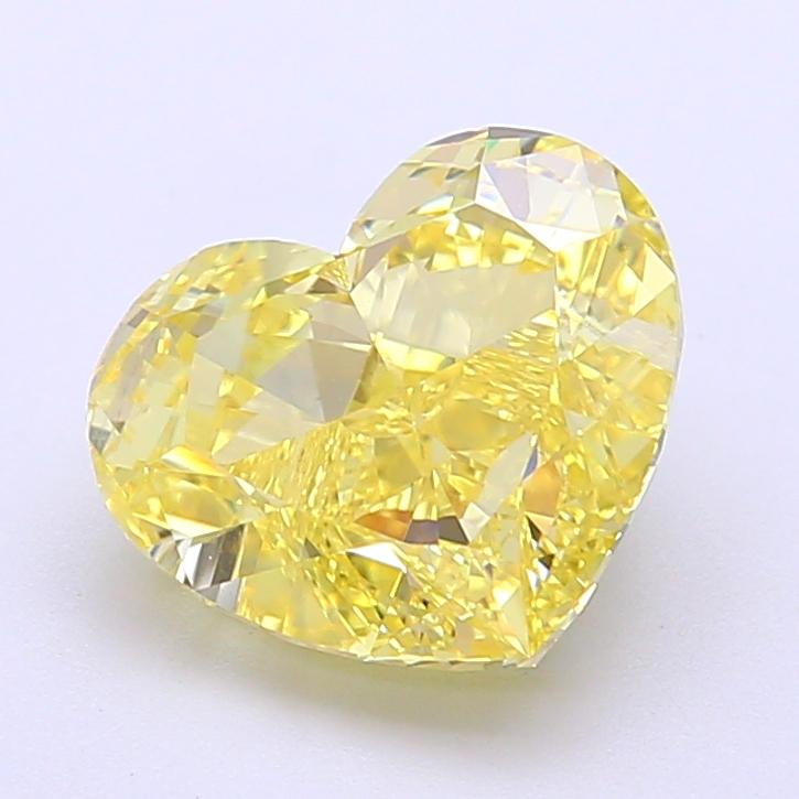 3.14 Ct. Fancy Intense  Yellow Heart Lab Grown Diamond