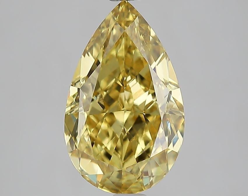 3.98 Ct. Fancy Intense  Yellow Pear Lab Grown Diamond