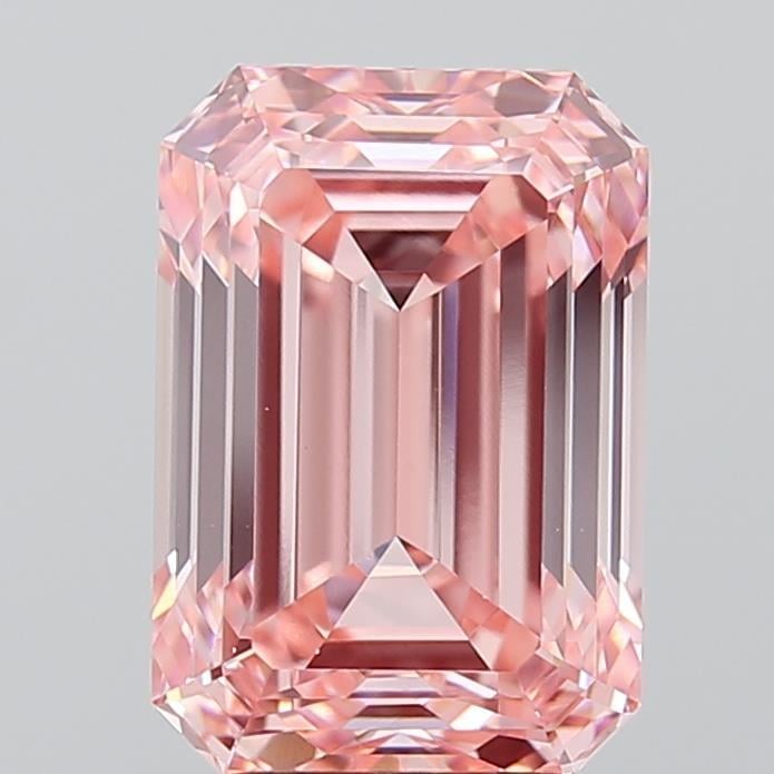 3.87 Ct. Fancy Vivid Pink Emerald Lab Grown Diamond