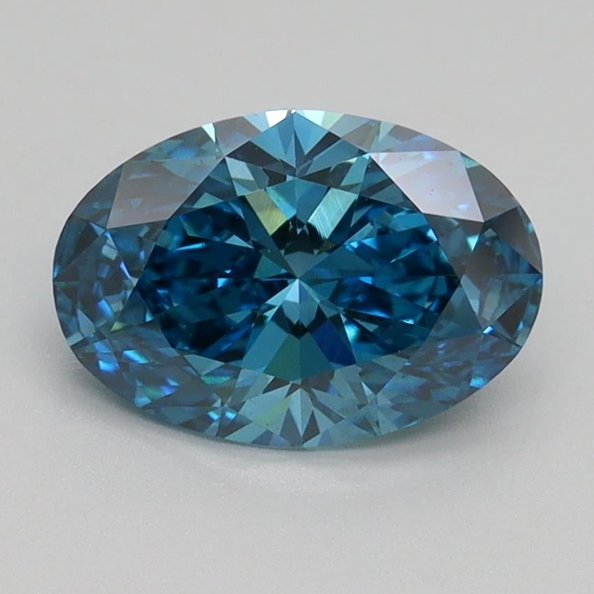 1.57 Ct. Fancy Vivid Blue Oval Lab Grown Diamond