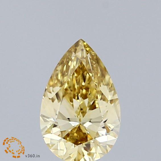 0.60 Ct. Fancy Intense  Yellow Pear Lab Grown Diamond