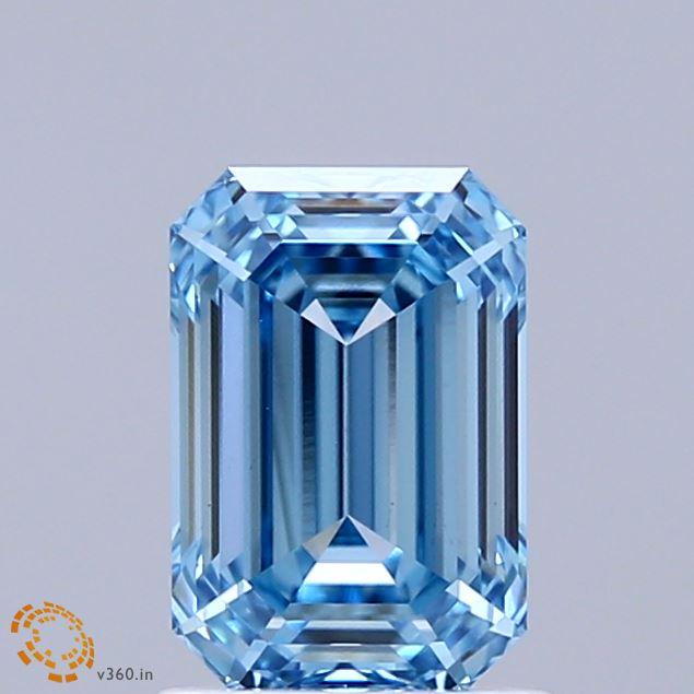 1.51 Ct. Fancy Vivid  Blue Emerald Lab Grown Diamond