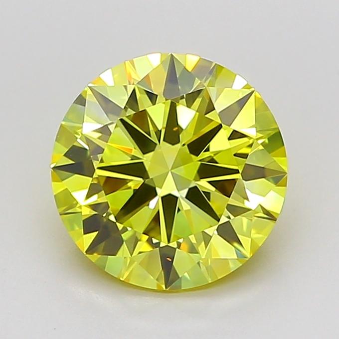 1.03 Ct. Fancy Vivid Yellow Round Lab Grown Diamond