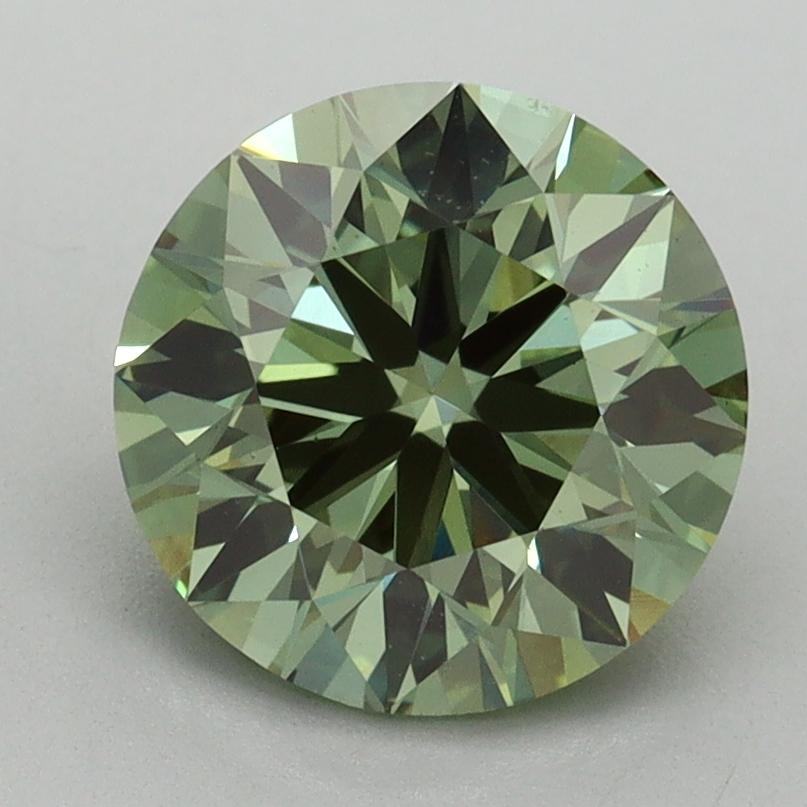 2.18 Ct. Fancy Vivid Green Round Lab Grown Diamond