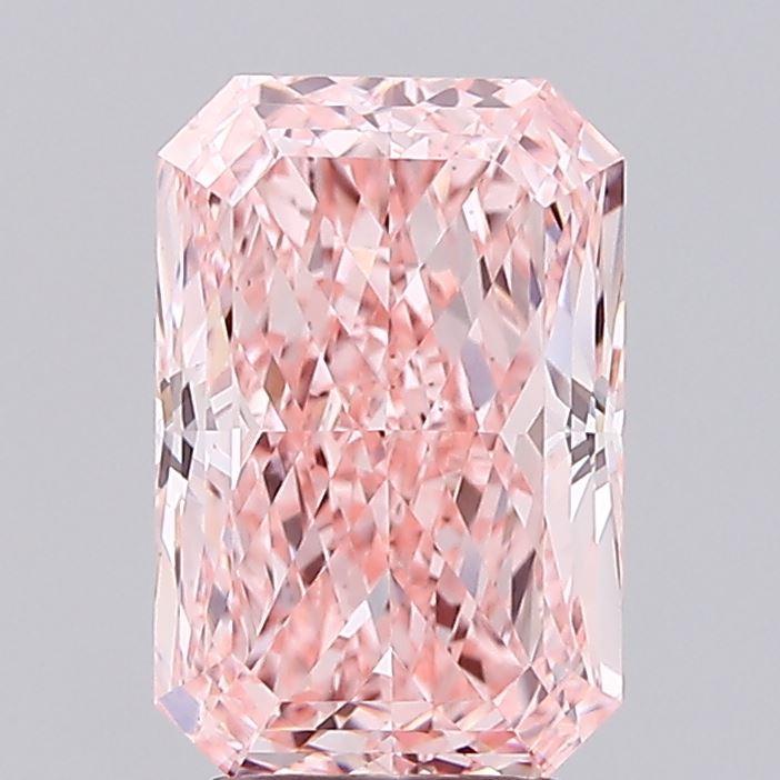 3.51 Ct. Fancy Vivid Pink Radiant Lab Grown Diamond